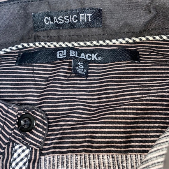 Black Men’s Striped Button Shirt small Buckle - Picture 10 of 10